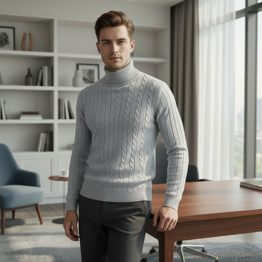 Heren Slim Fit Coltrui met Twist Design