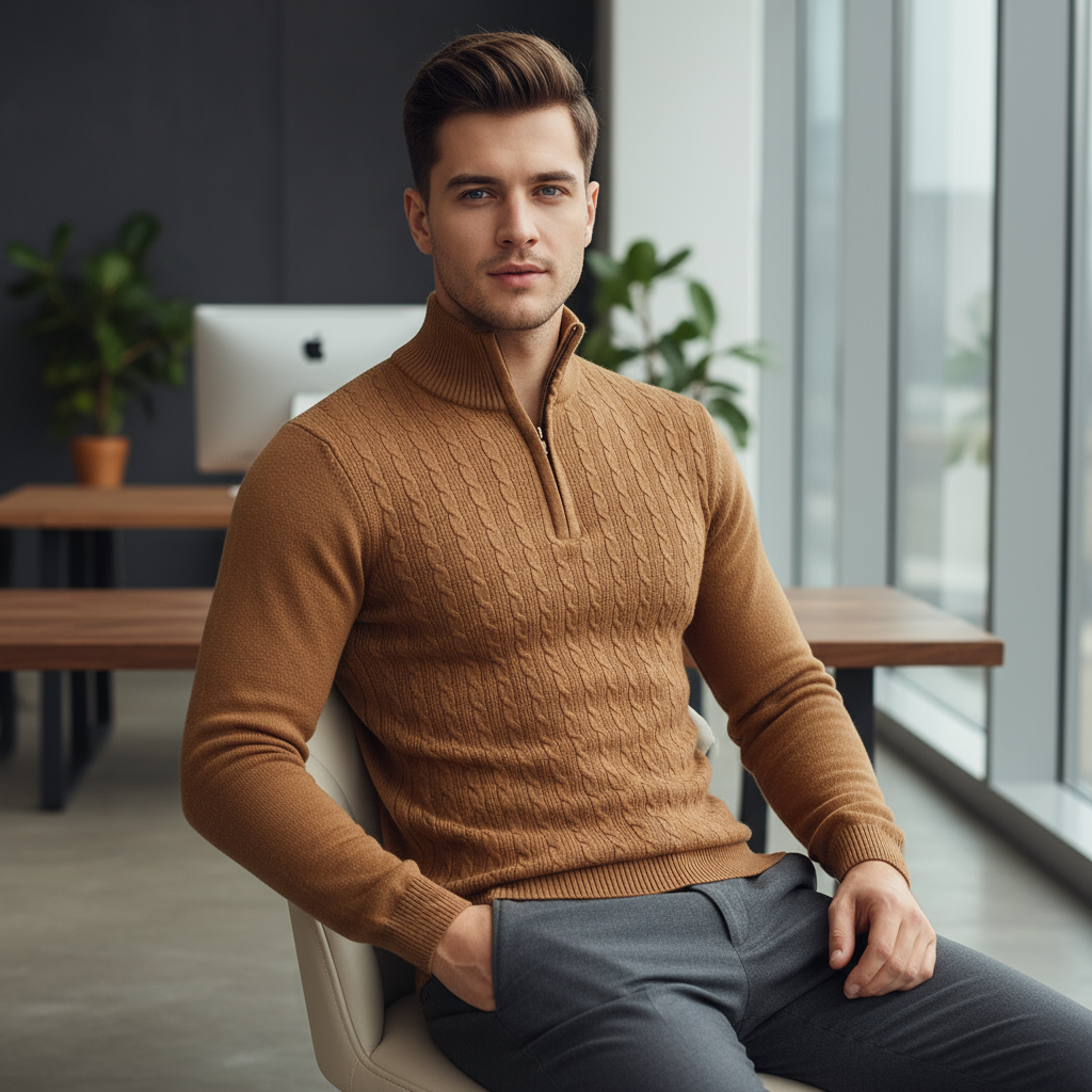 Heren Slim Fit Casual Sweater met Trendy Look