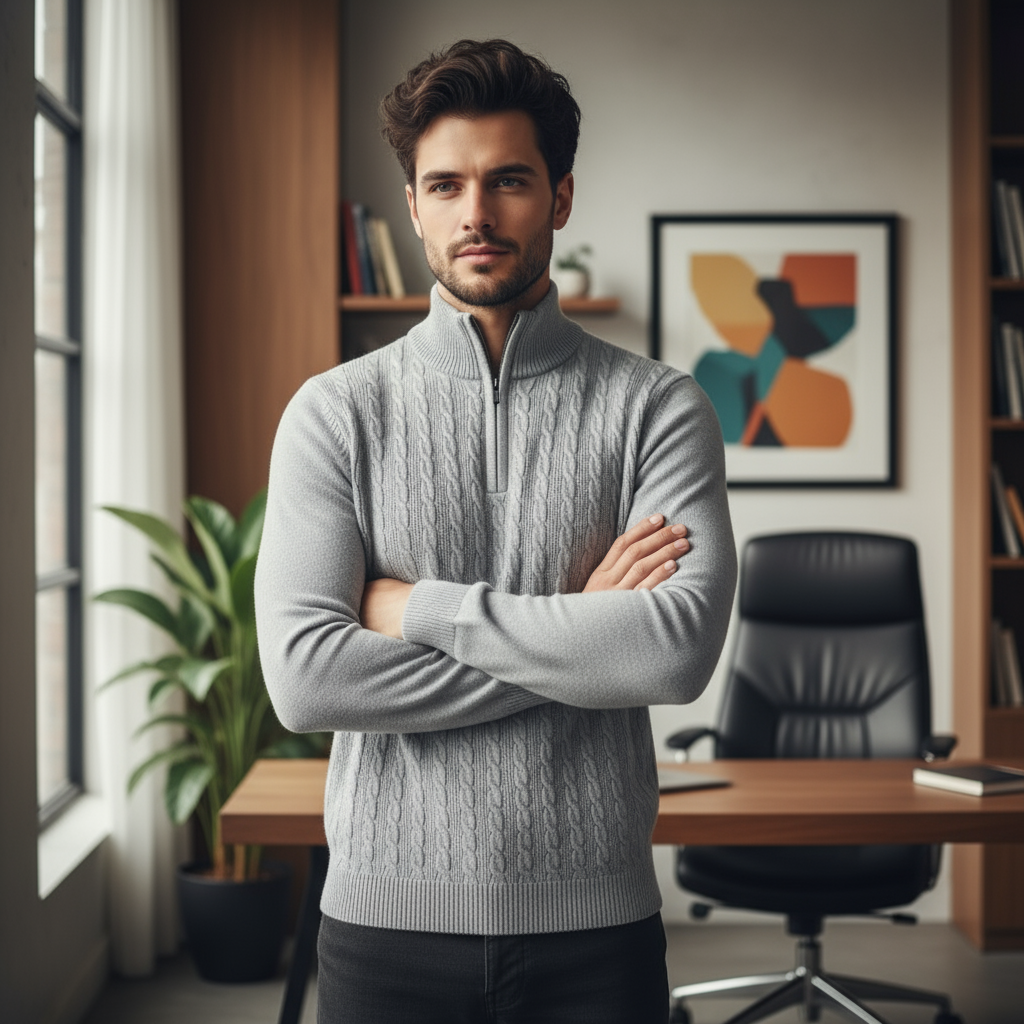 Heren Slim Fit Casual Sweater met Trendy Look