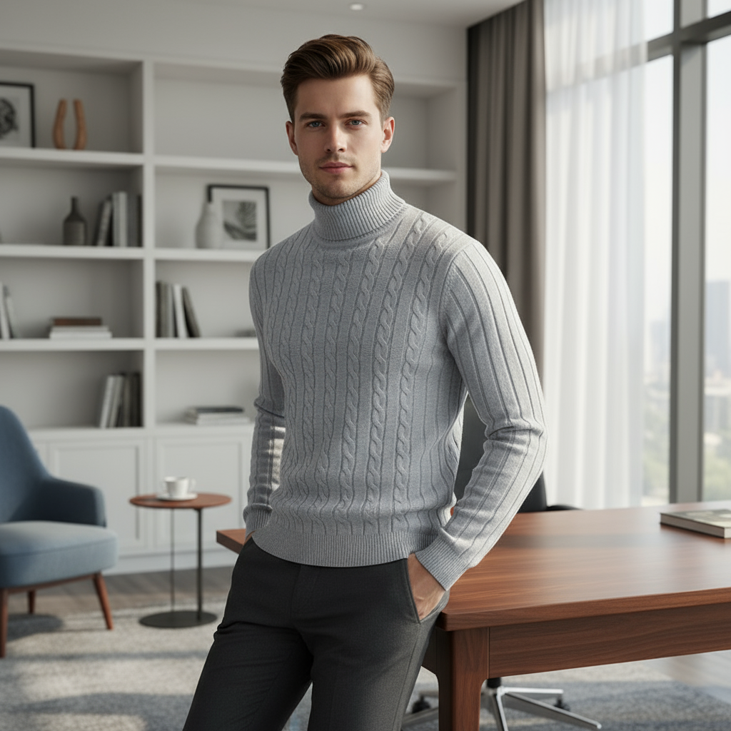 Heren Slim Fit Coltrui met Twist Design