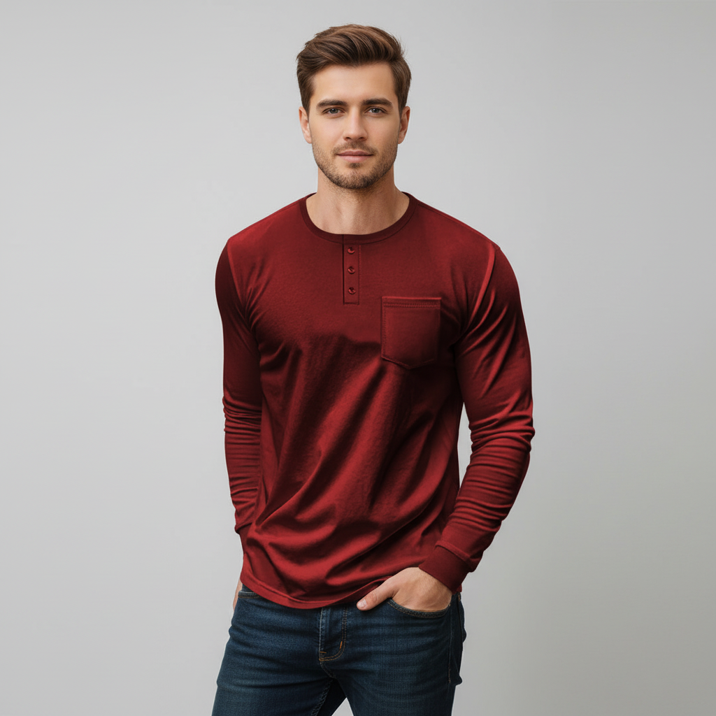 Henley Long Sleeve – Stijlvol & Comfortabel