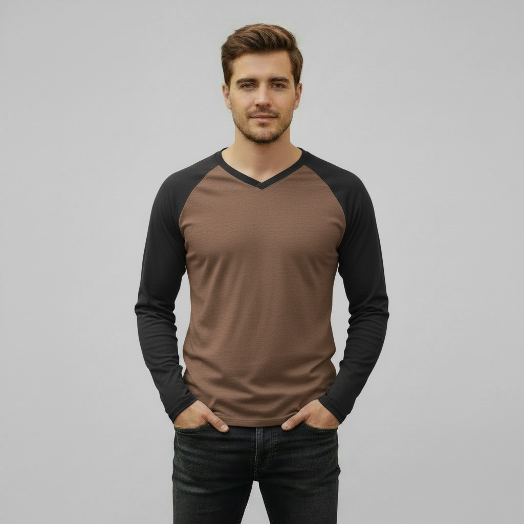 Long Sleeve Raglan T-Shirt – Casual Contrast Style