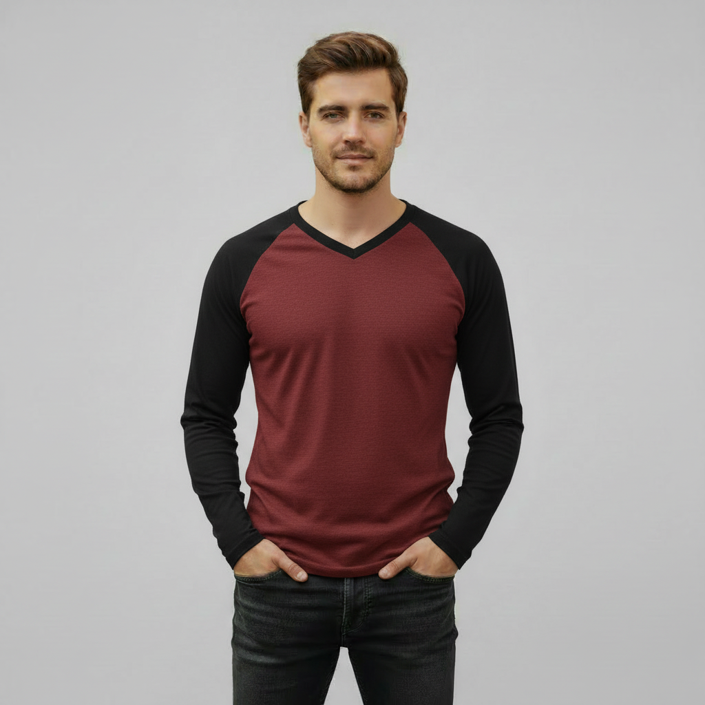 Long Sleeve Raglan T-Shirt – Casual Contrast Style