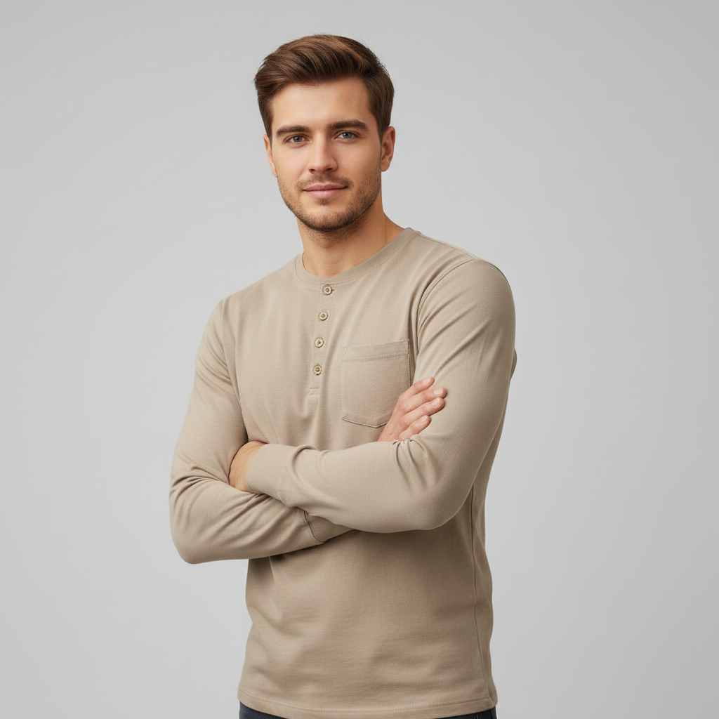 Henley Long Sleeve – Stijlvol & Comfortabel