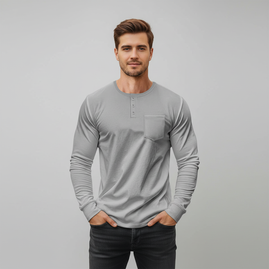 Henley Long Sleeve – Stijlvol & Comfortabel