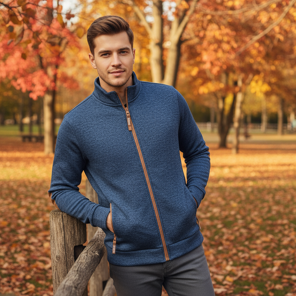 Heren - Herfst Vest met Rits