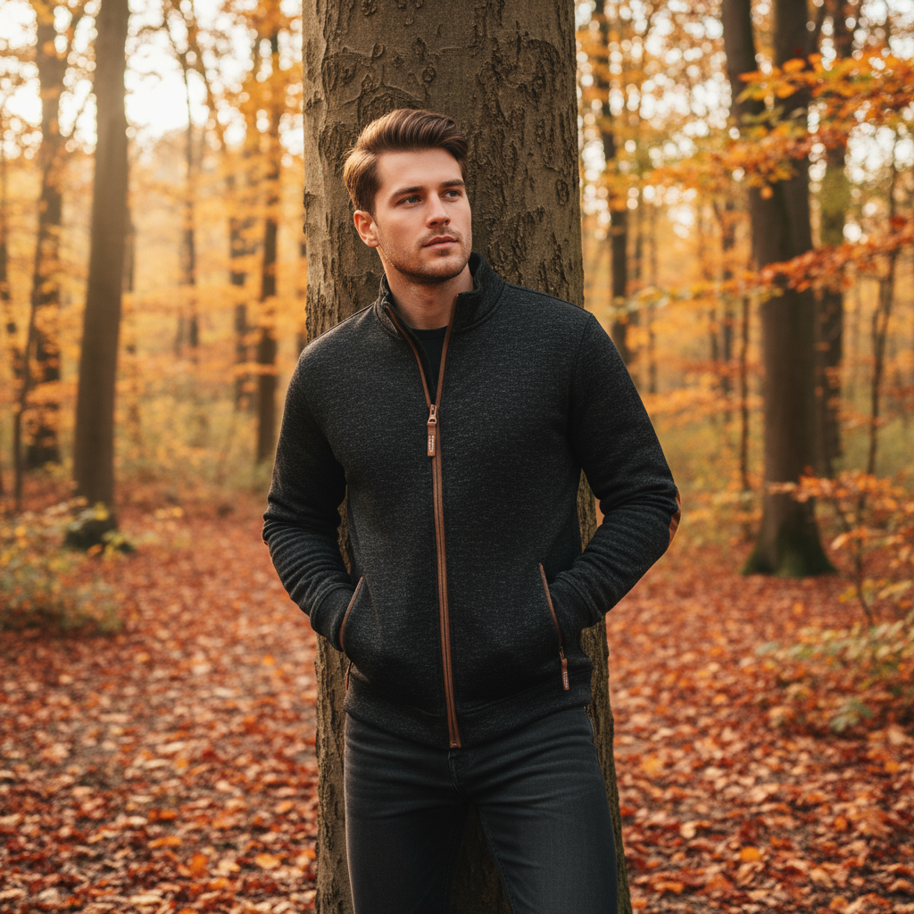 Heren - Herfst Vest met Rits