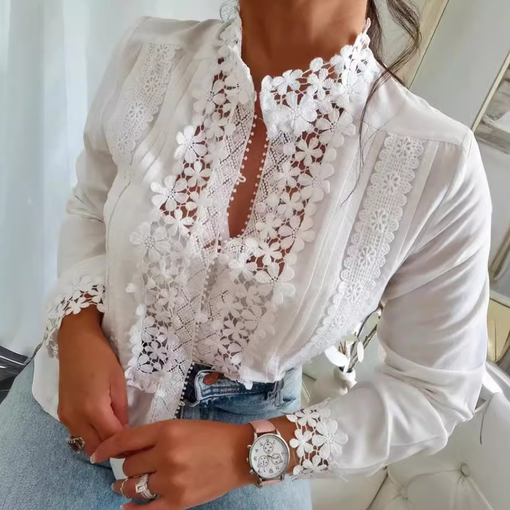 Blouse met Kant en Transparante details
