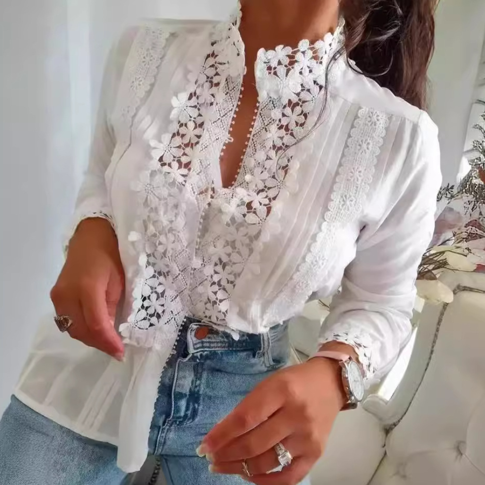 Blouse met Kant en Transparante details