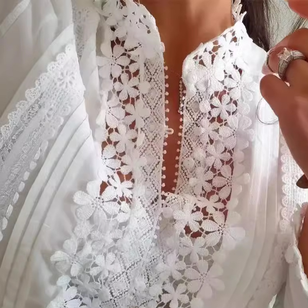 Blouse met Kant en Transparante details