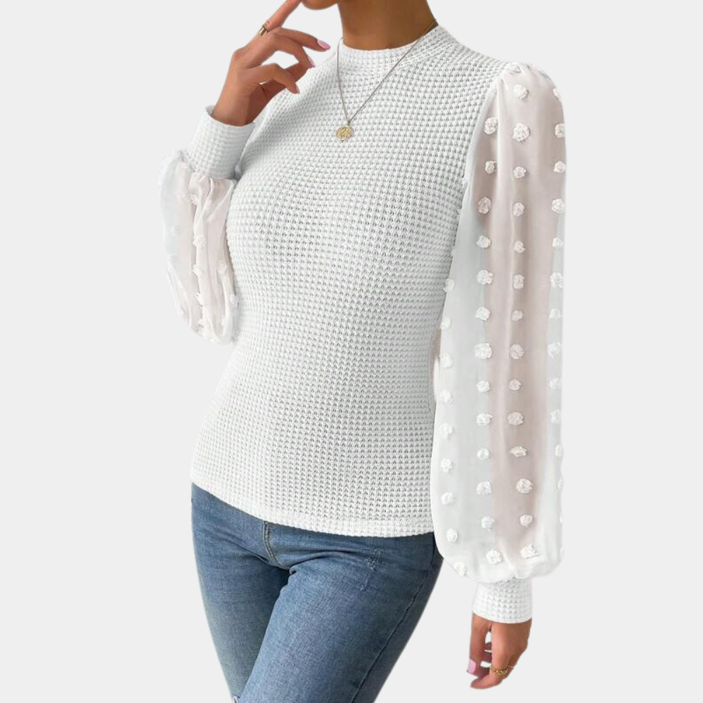 Blouse met Transparante Pofmouwen