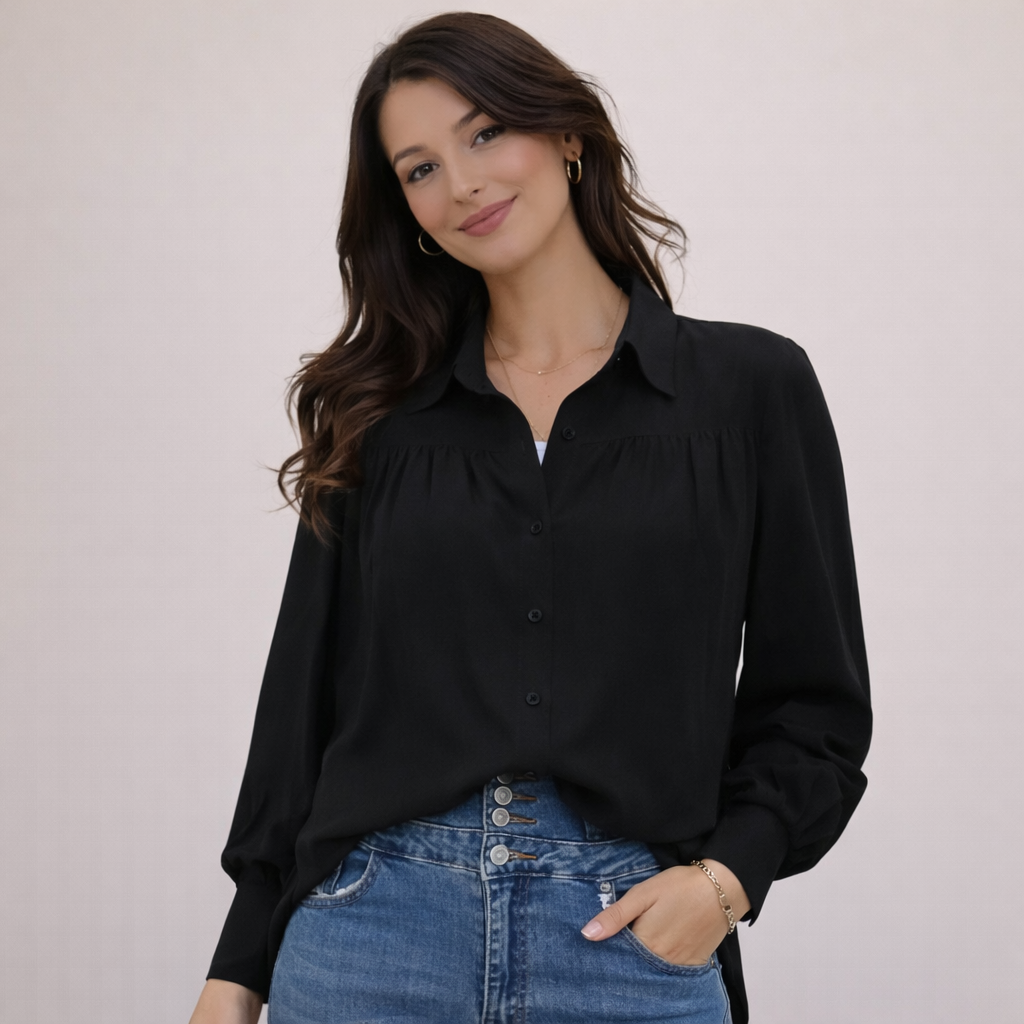 Blouse met Ballonmouwen