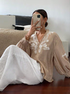 Casual Geborduurd Overhemd