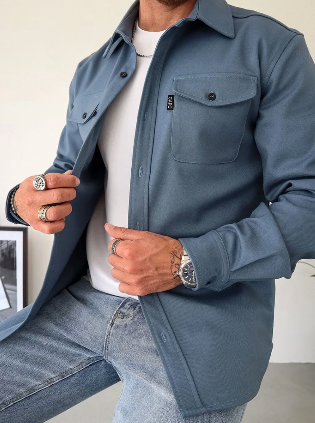 Heren Casual Overhemdjas
