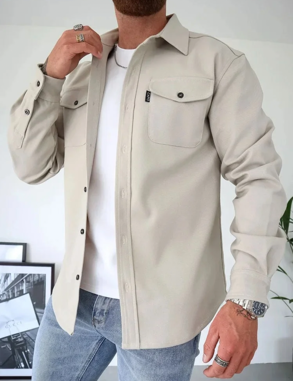 Heren Casual Overhemdjas
