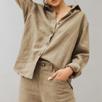Comfortabele Linnenlook Blouse