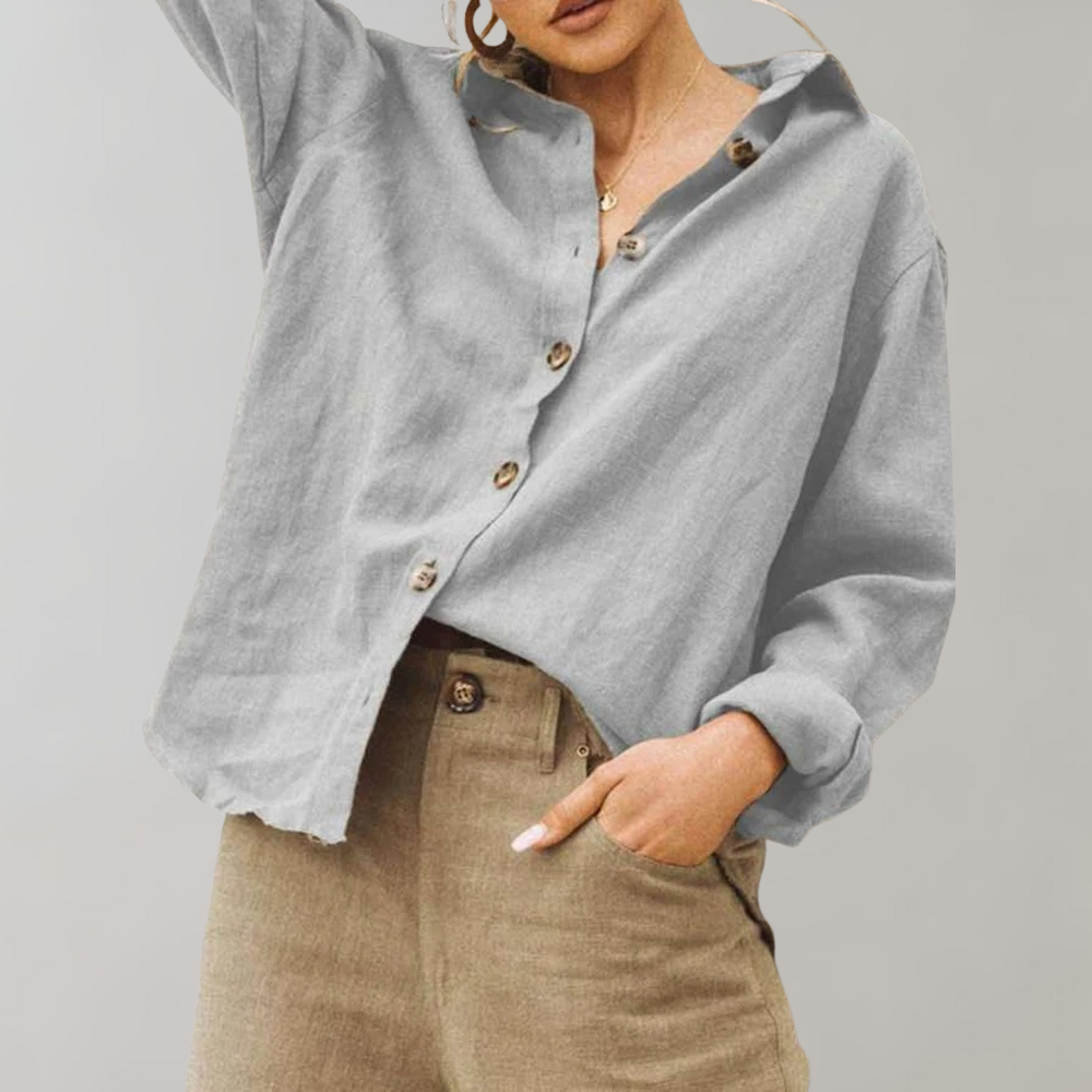 Comfortabele Linnenlook Blouse