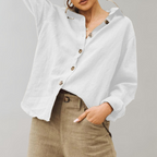 Comfortabele Linnenlook Blouse
