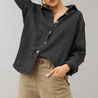 Comfortabele Linnenlook Blouse