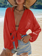 Effen Knoopkimono met Lange Mouwen