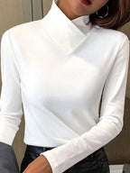 Elegante Top met Asymmetrische Kraag