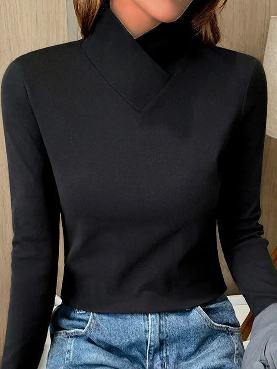 Elegante Top met Asymmetrische Kraag