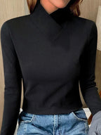 Elegante Top met Asymmetrische Kraag