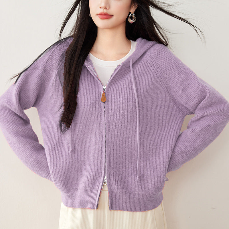 Gebreide hoodie met rits