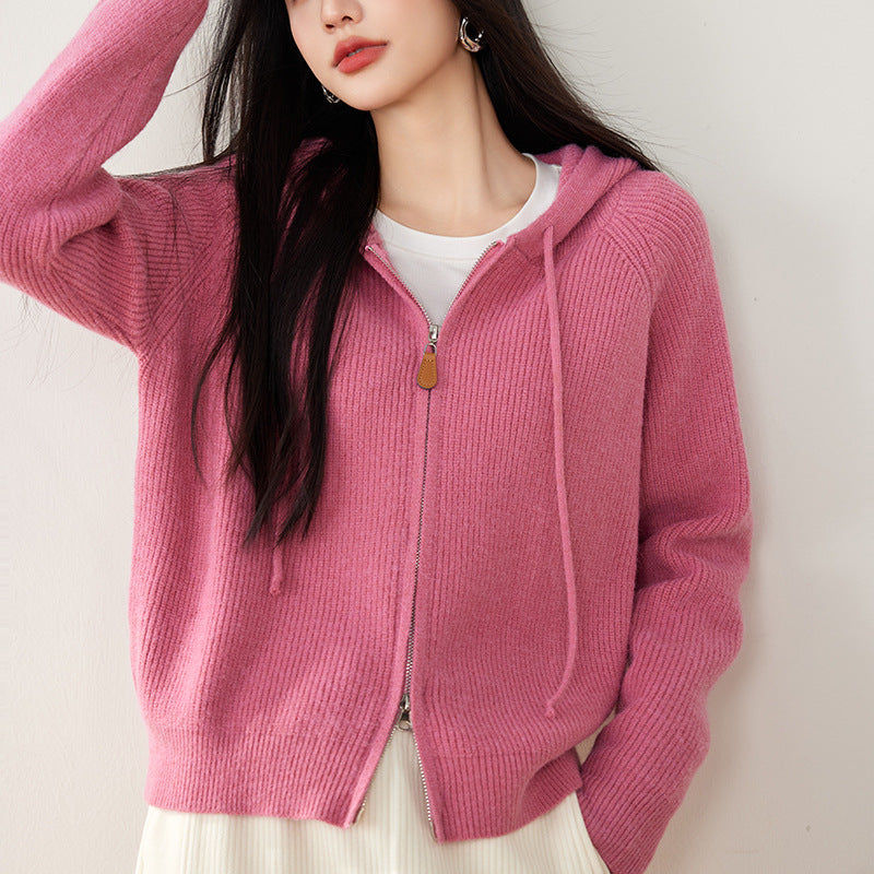 Gebreide hoodie met rits