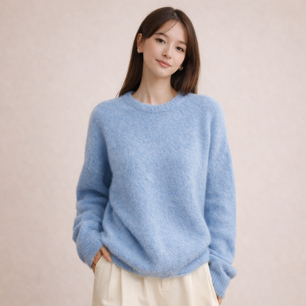 Kasjmier Luxetrui met ronde hals