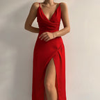 Midi-jurk met Spaghetti Straps & Verleidelijke Split