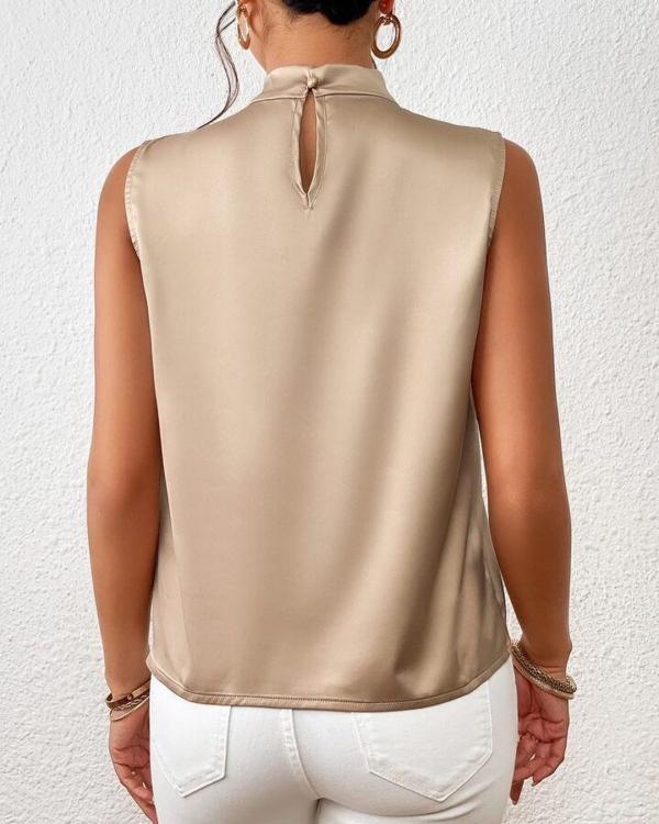 Satijnen Blouse met Gedraaide Hals
