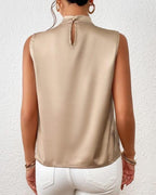 Satijnen Blouse met Gedraaide Hals